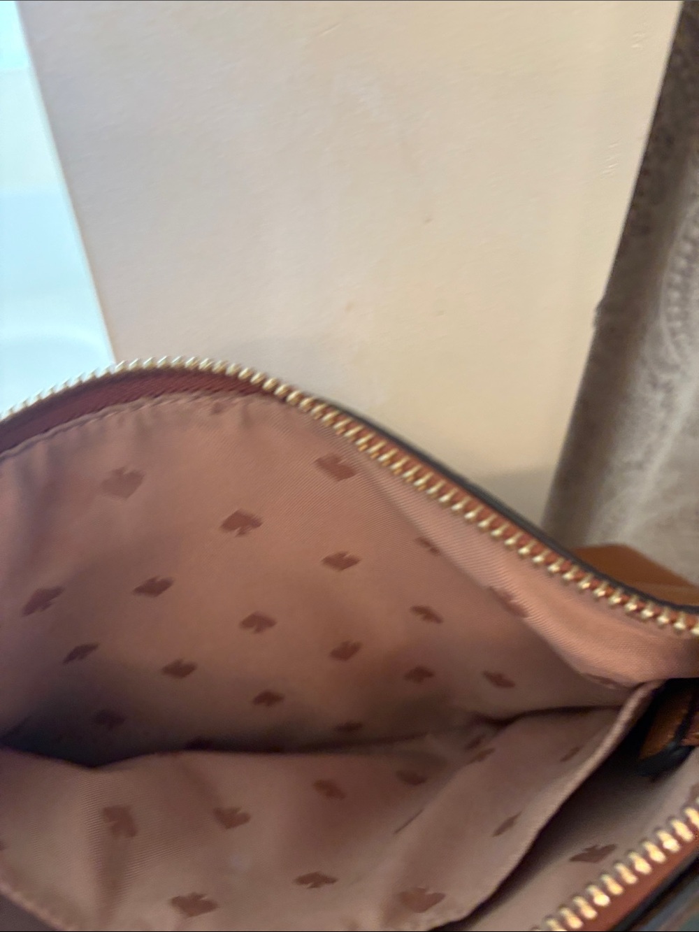 Kate Spade Pebbled Leather Crossbody Purse in Gingerbread color - Picture 4 of 7